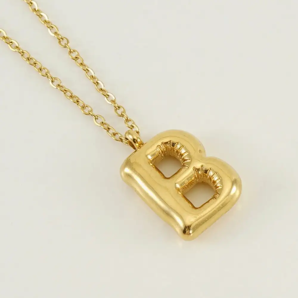 Bubble Balloon Initials Pendant Necklace