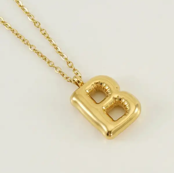 Bubble Balloon Initials Pendant Necklace