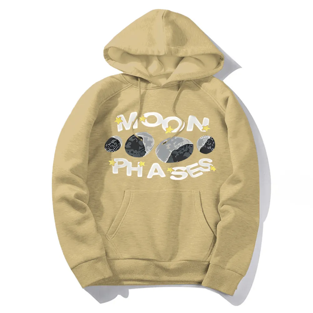 Sad Moon Print Hoodie