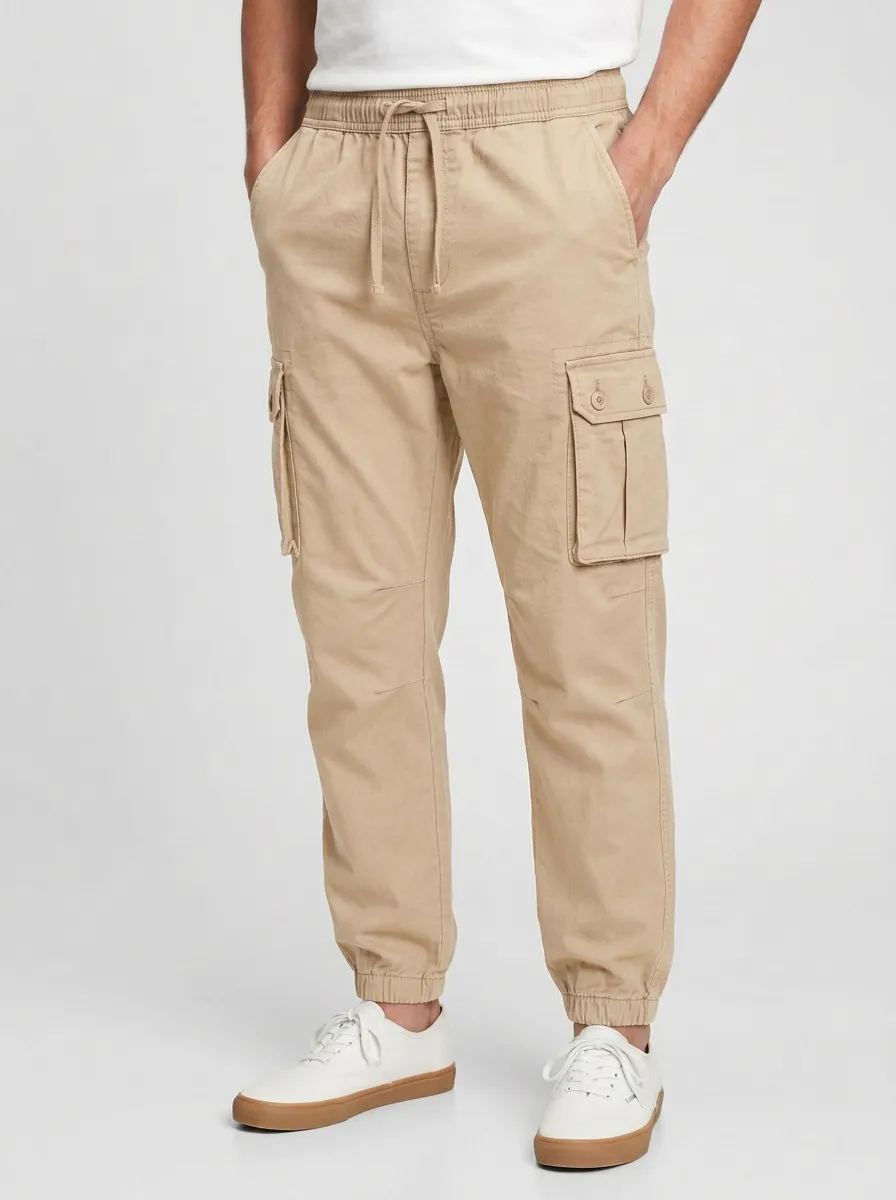 Utility Elastic-Waist Men's Cargo Pants