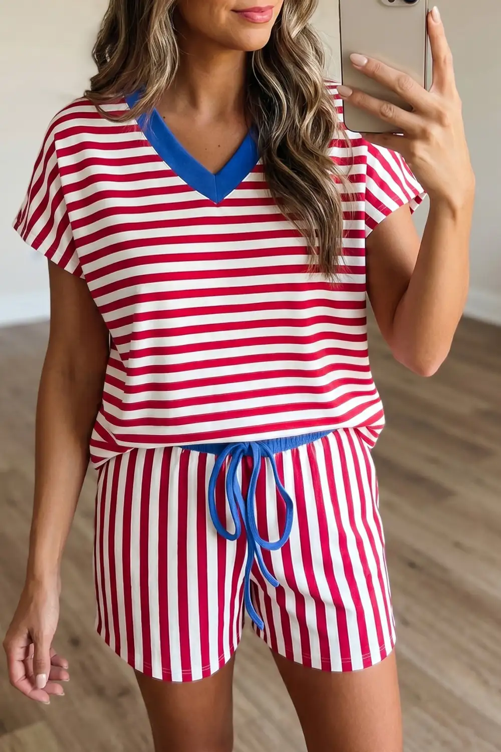 Drawstring Relaxed Shorts Lounge Set Comfort