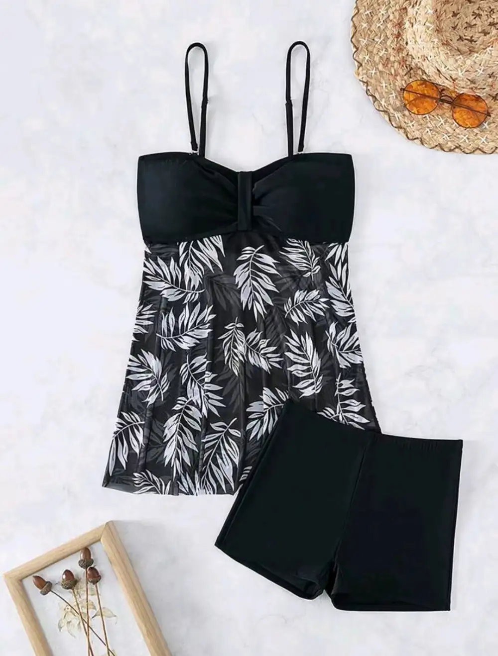 Riviera Tropical Print Tankini Set For Beach Days
