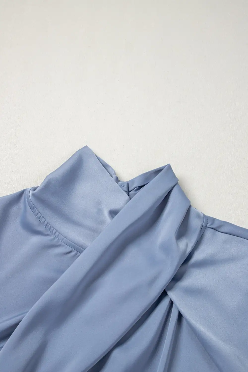 Pleated Asymmetric Hem Blouse
