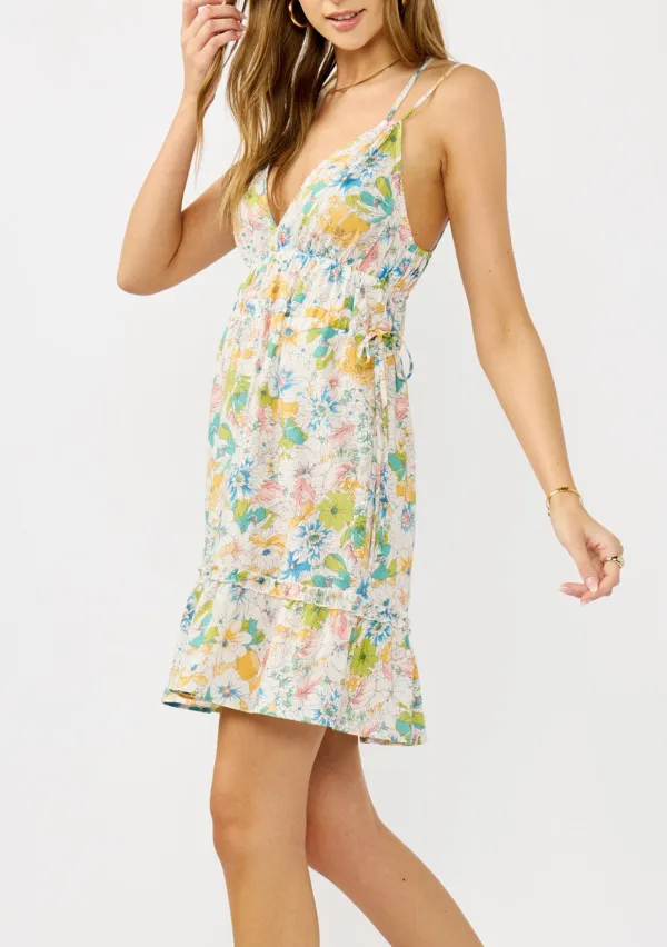 Floral Cross Back V-Neck Dress