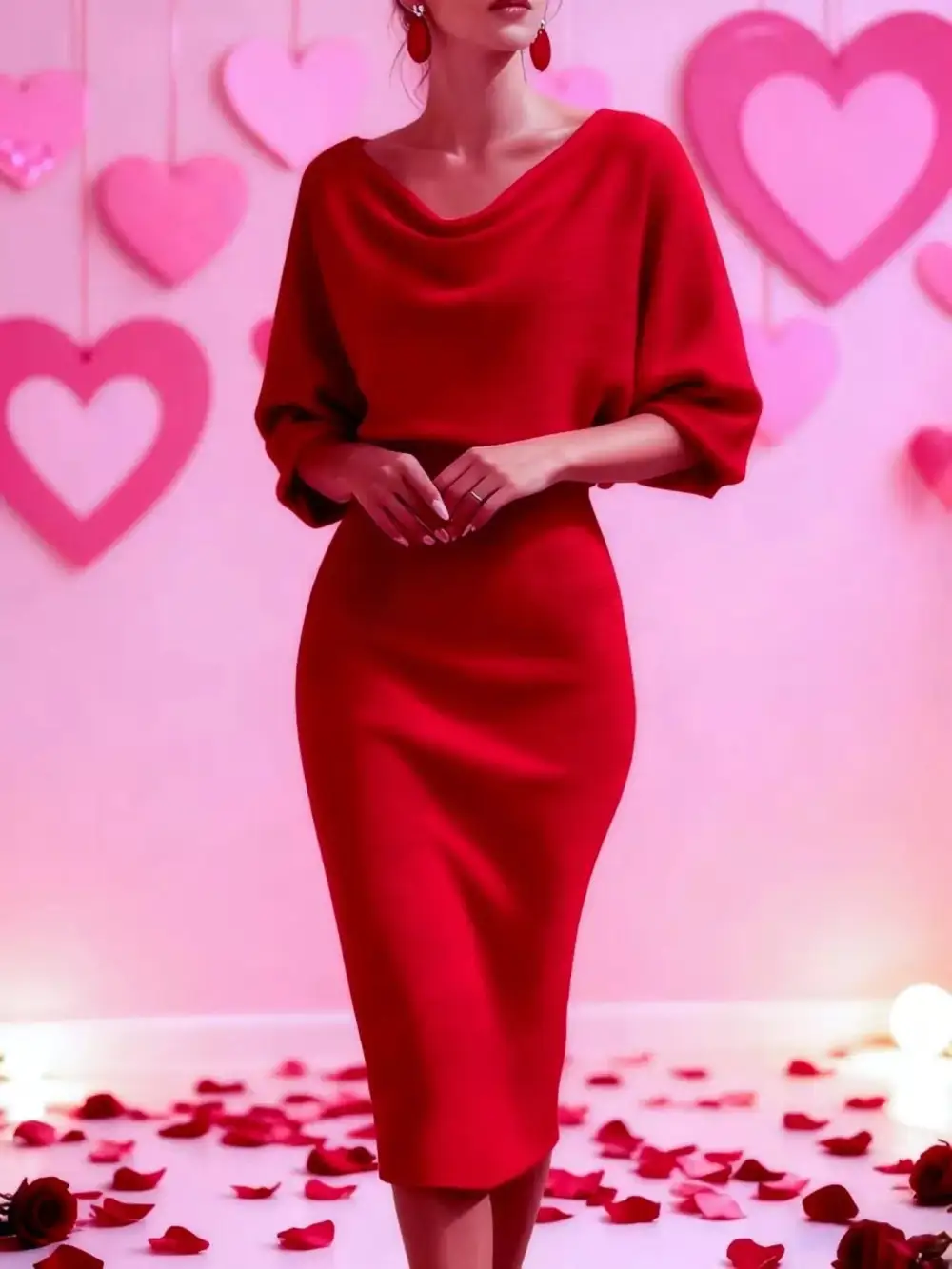 Cowl Midi Dress