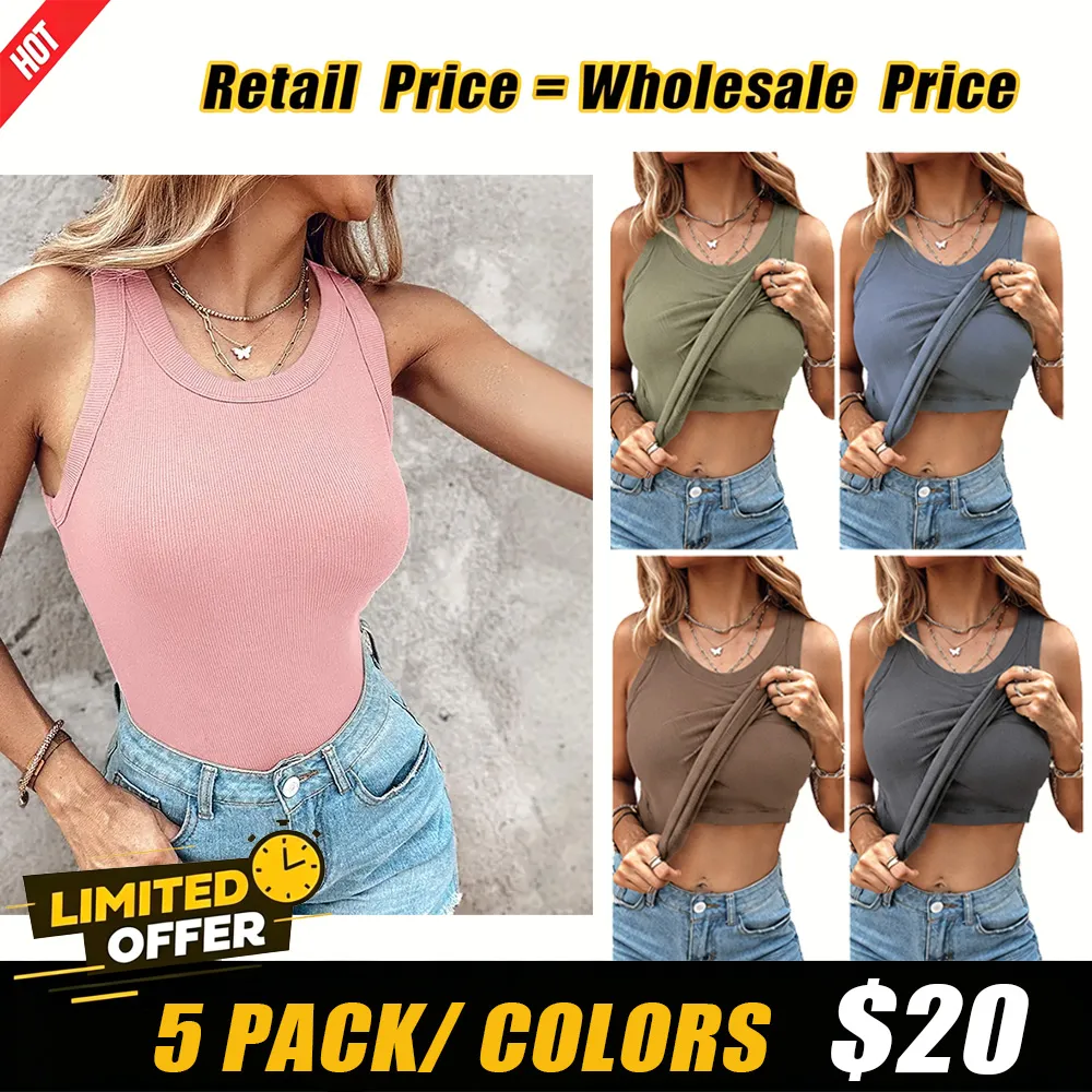 Built-in Bra Tank Top Ribbed Backless Women's Outdoor Top