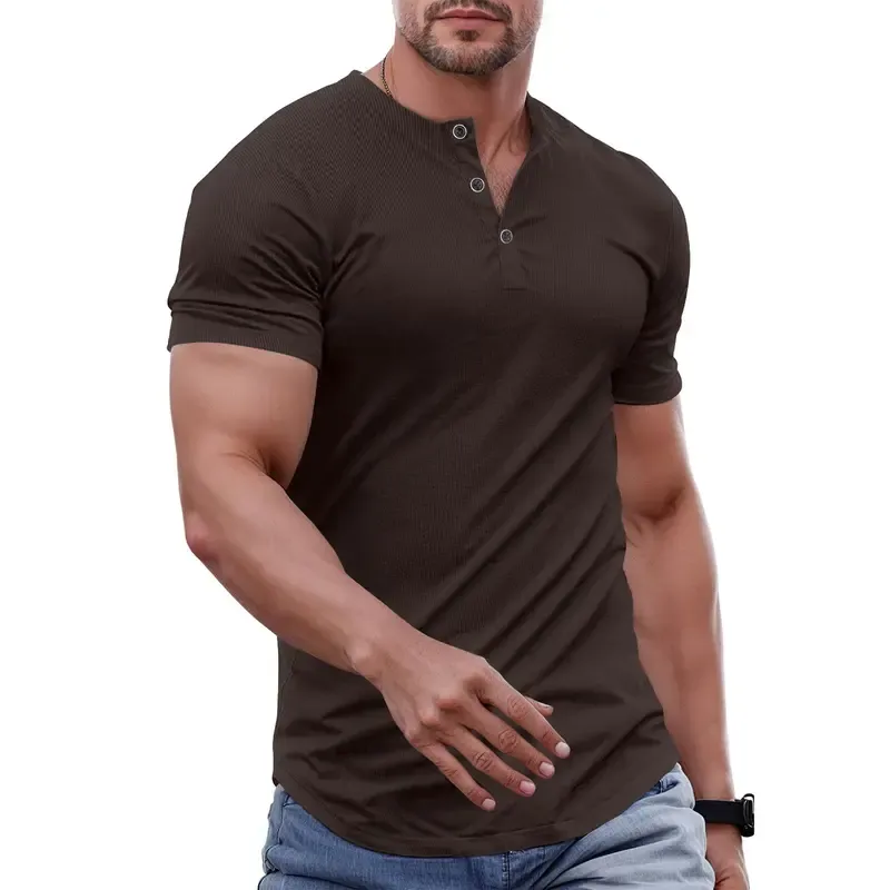 Men's Solid Color Slim Fit Longline T‑Shirt