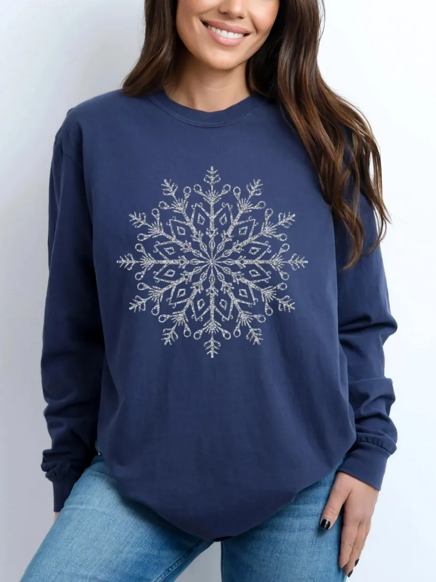 Snowflake Round Neck T-Shirt