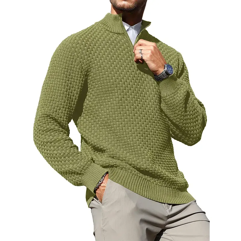 🔥 Men's Cable Knit Quarter-Zip Sweater