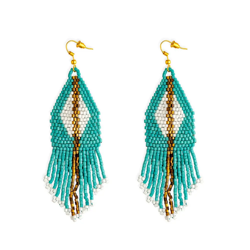 Radiant Delicate Artful Stone Accent Beaded Earrings