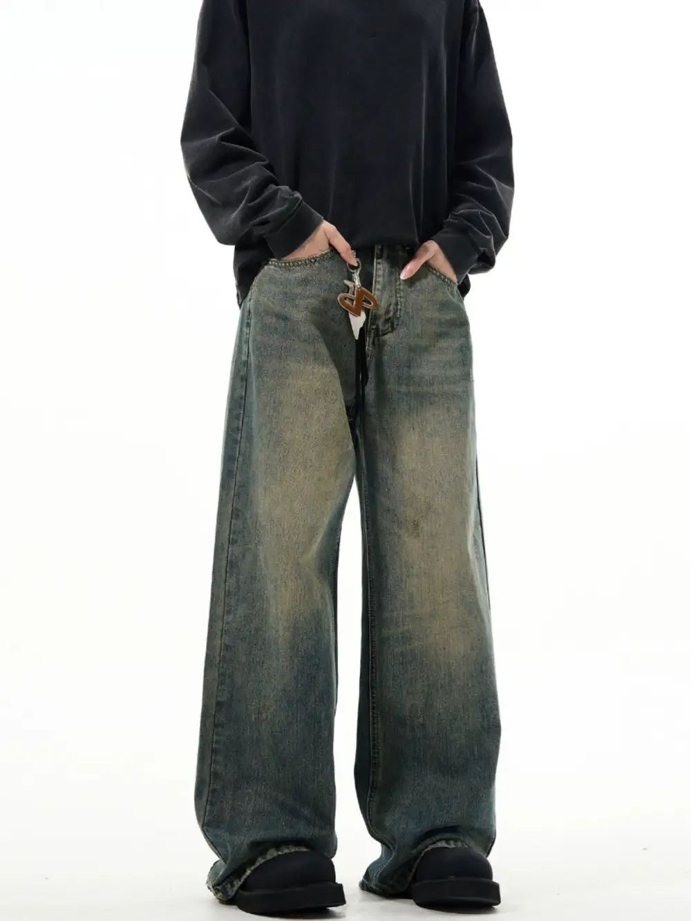 Vintage Flared Wide-Leg Jeans