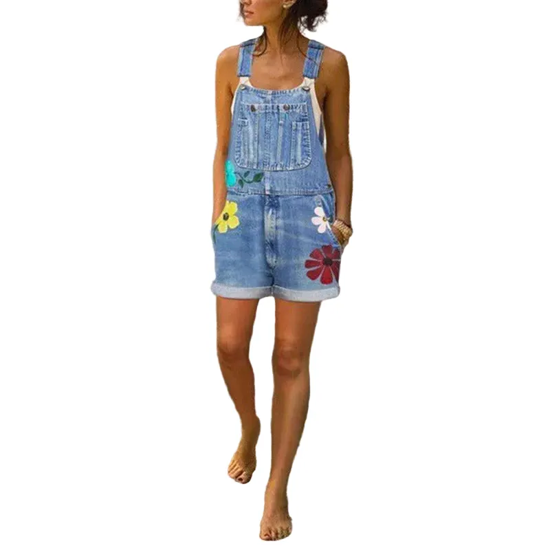 Women' Printed Slim Fit Bib Shorts