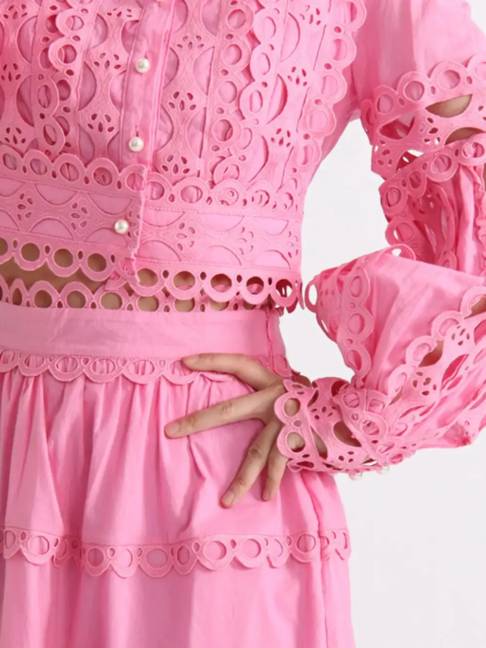 Sharp Button Front Long Sleeve Coordinated Set