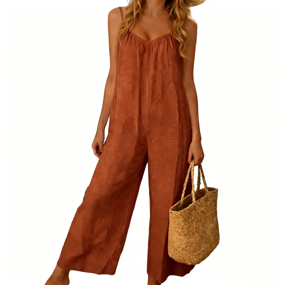 🔥Hot Sale💥-Women's Backless Spaghetti-Strap Jumpsuit🔥 (Sizes XS–5XL)