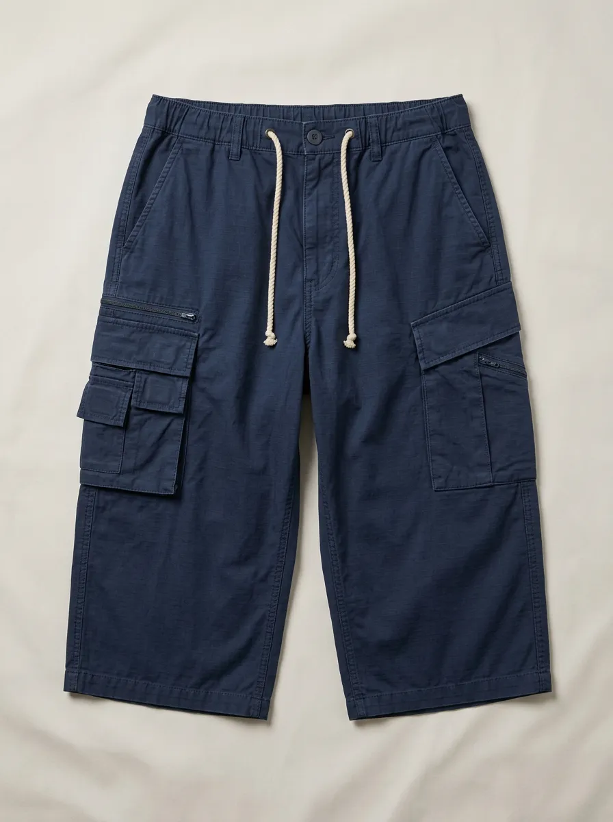Men's Casual Outdoor Multi-Pocket Drawstring Cargo Shorts