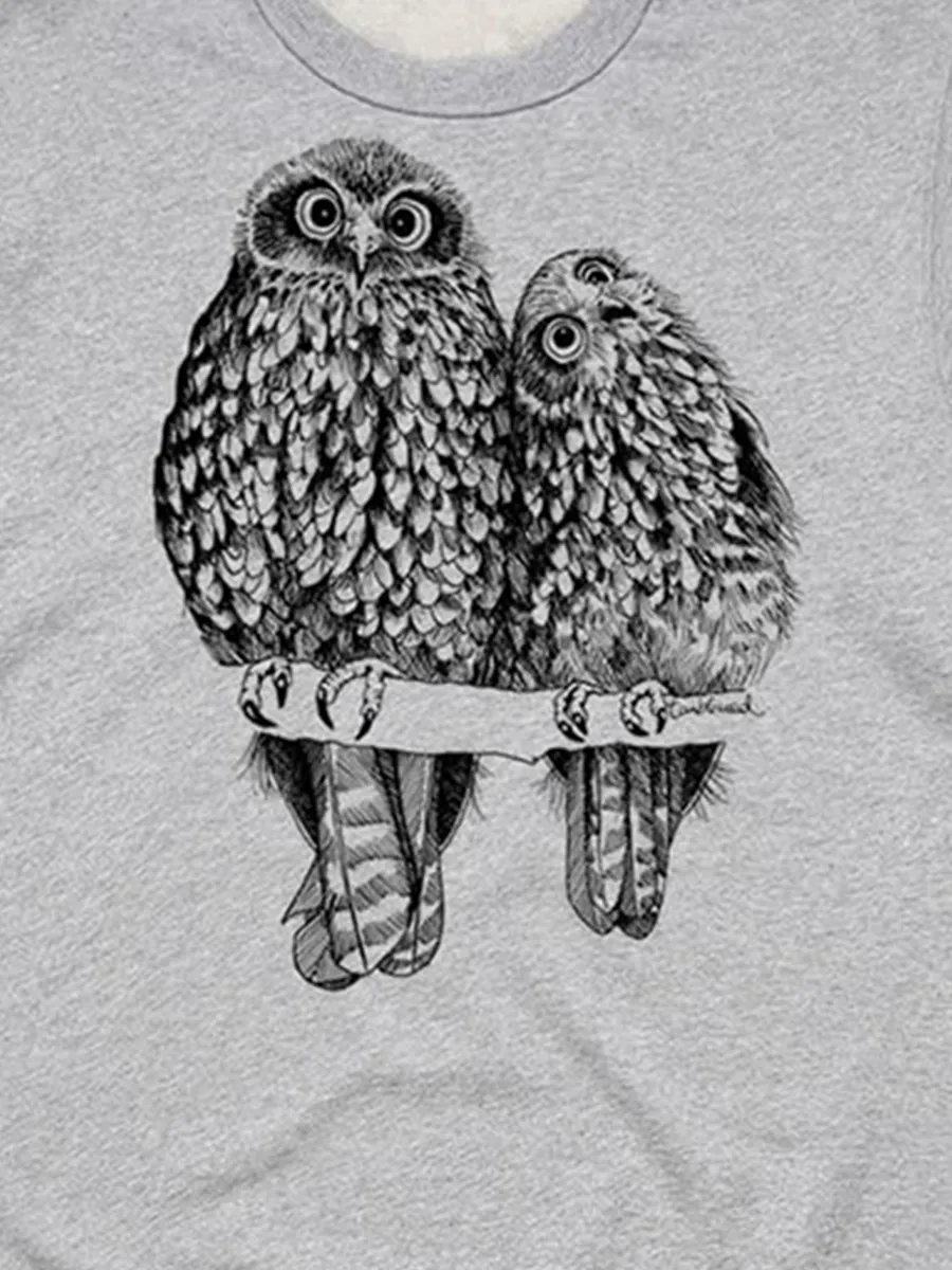 Fashion Artistic Owl Pattern Versatile Casual Sportswear Shirt