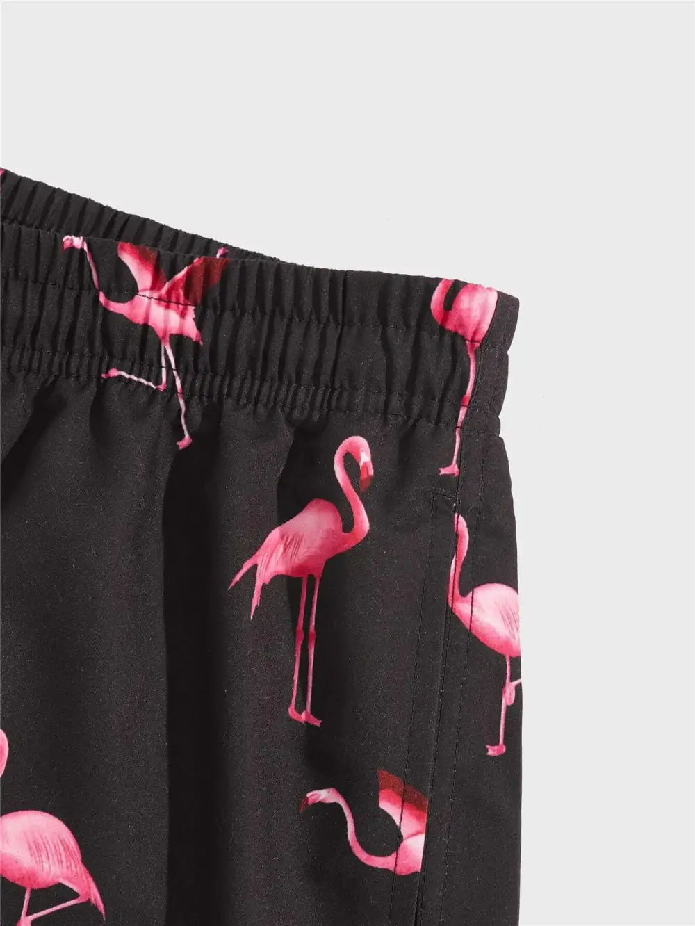 Men's Drawstring Flamingo Print Swim Trunks