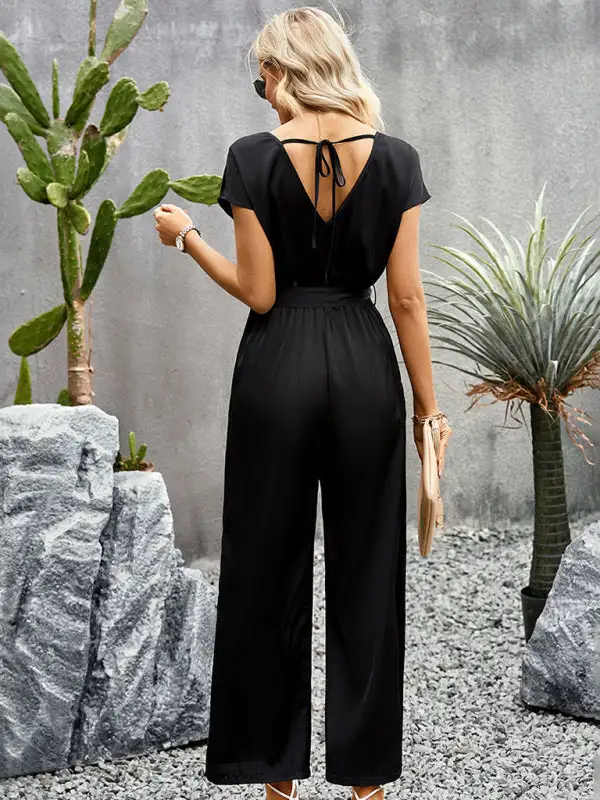 Elegant Clean V Neck Everyday Jumpsuit