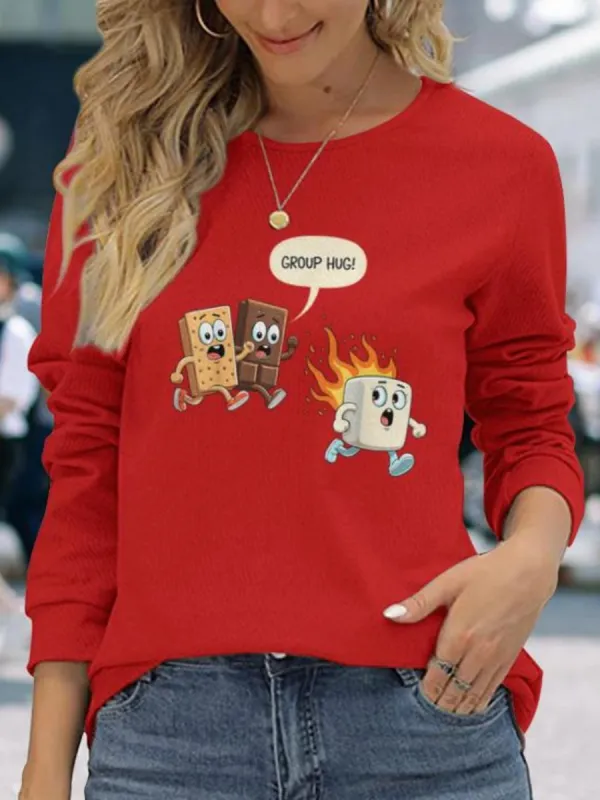 Food Printed Long Sleeve T-Shirt
