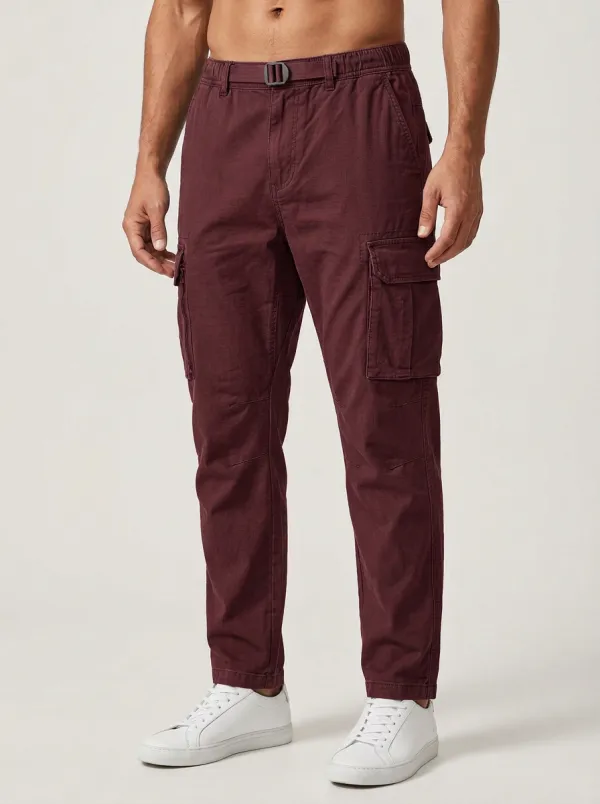 Men's Outdoor Tactical Multi-Pocket Belted Cargo Pants