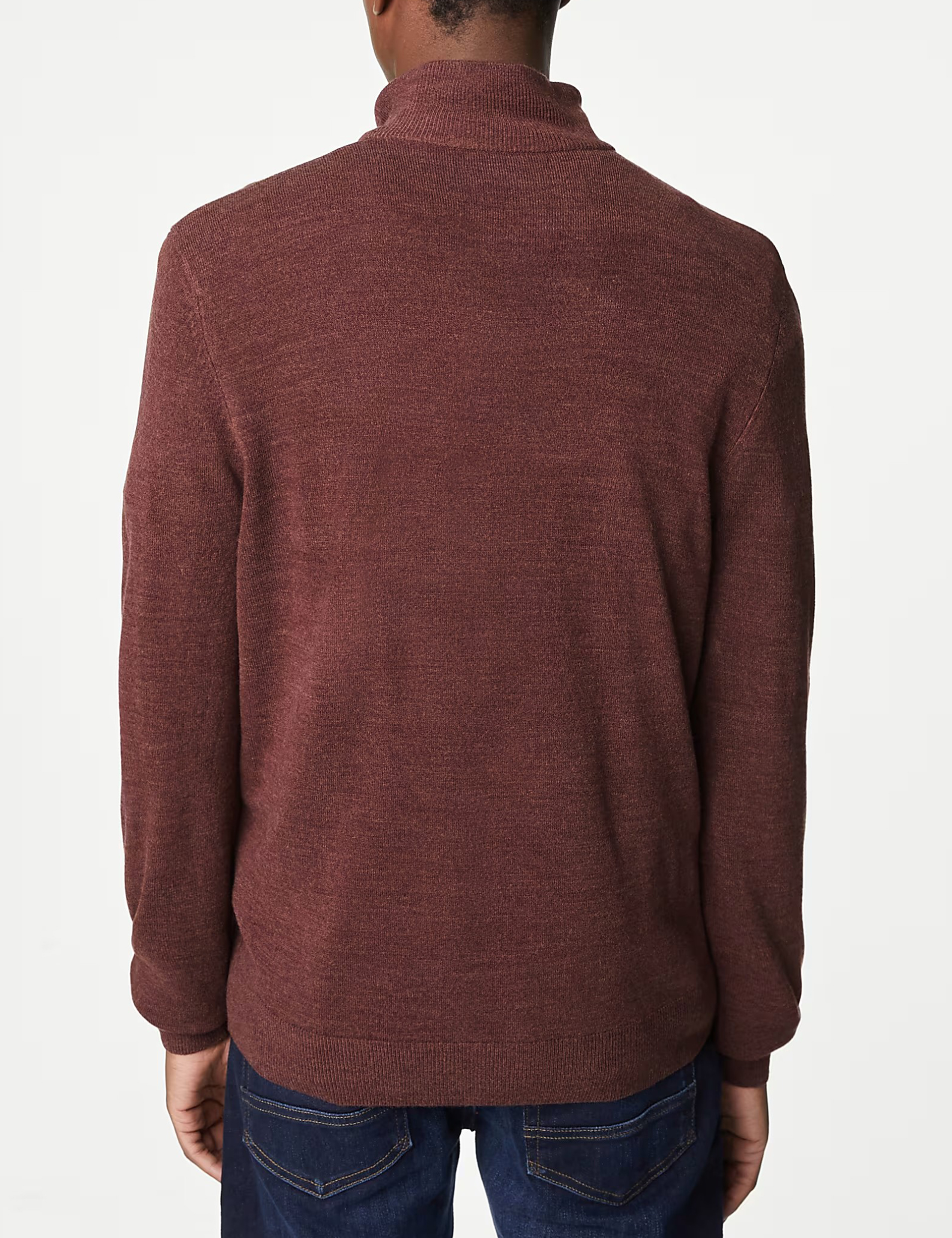 Brick Red Half-Zip Sweaters