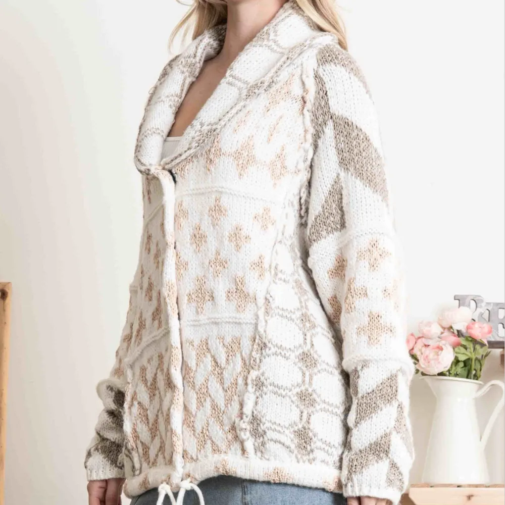 Chunky Knit Ribbed Button Front Cardigan