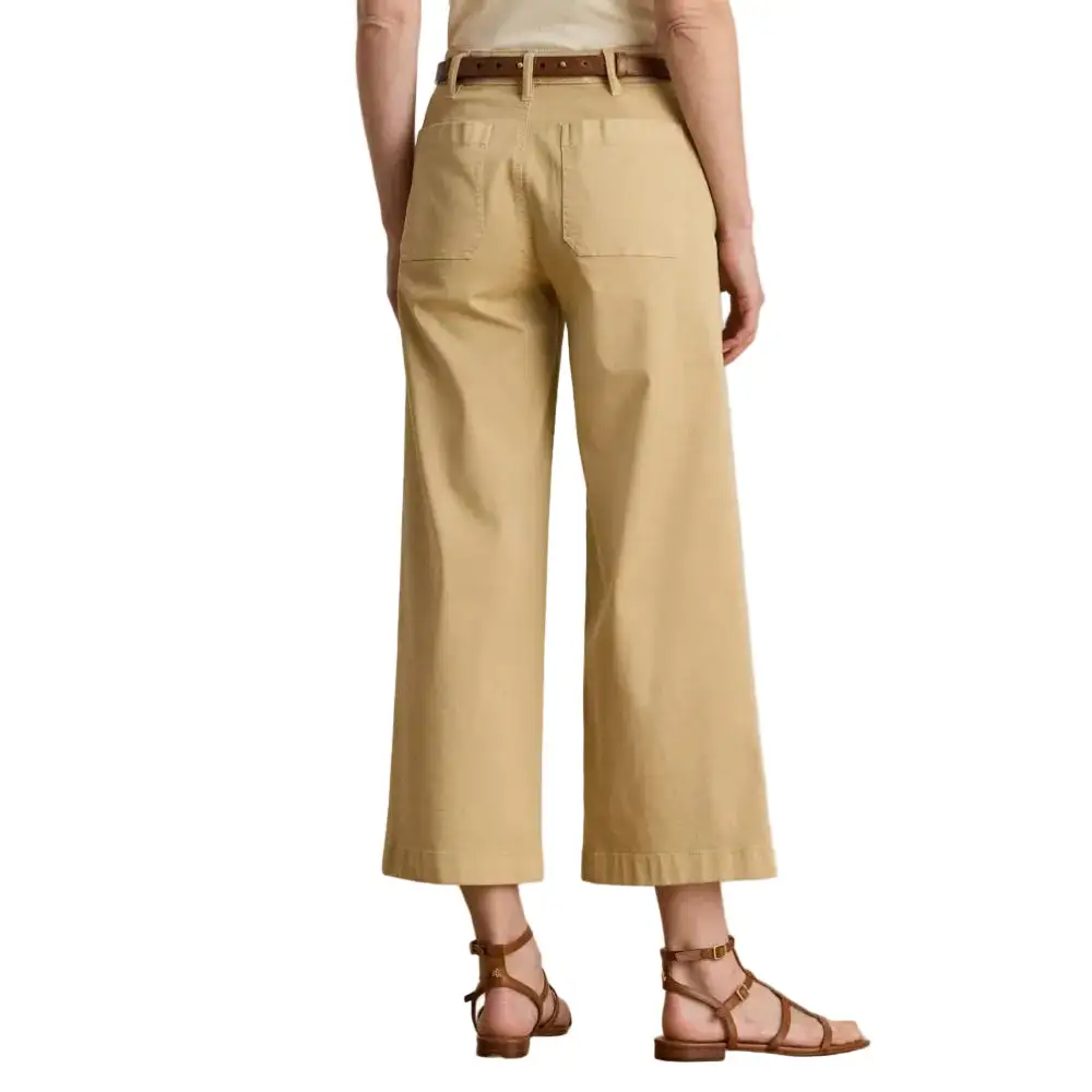 Wide-Leg Cropped Chino Women's Trousers