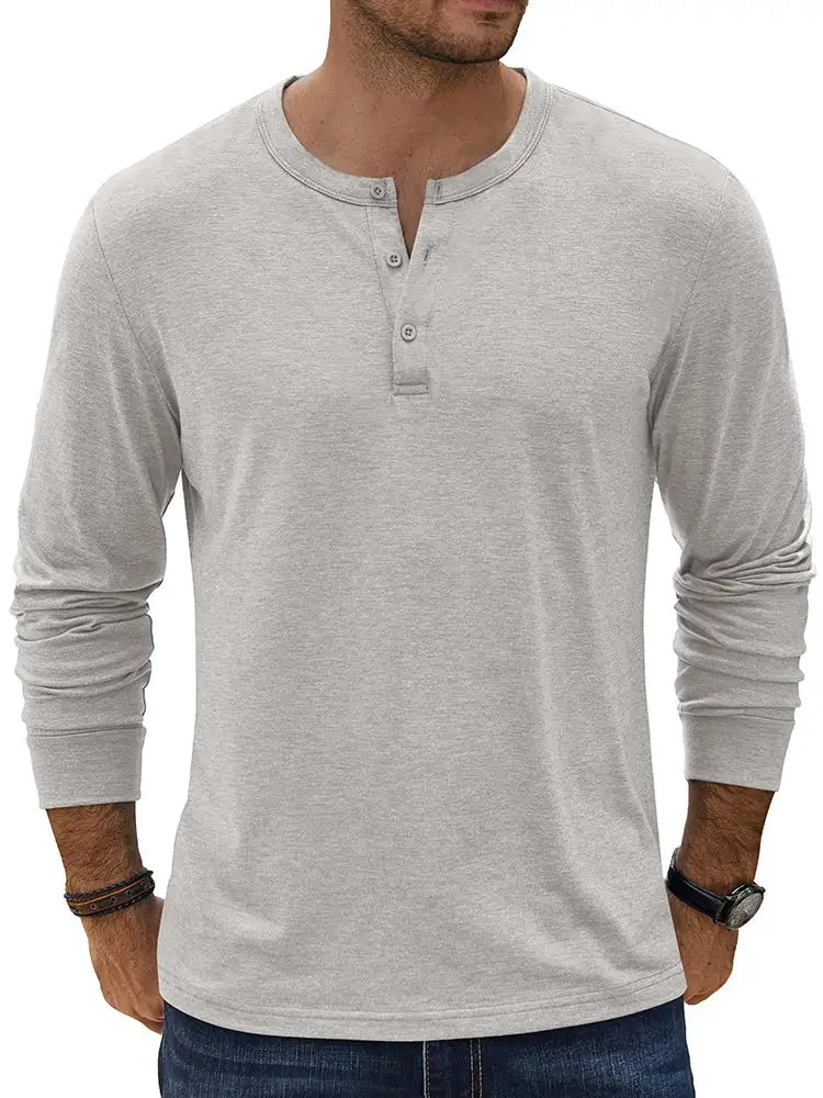 Classic Lightweight Stretch Henley Tee T-Shirt