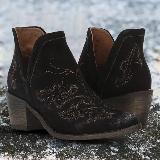 Women’s Autumn Winter Casual Western Cowboy Ankle Boots