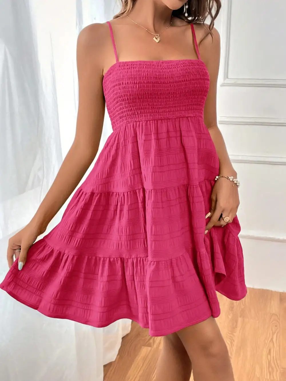 Tiered Sleeveless Mini Dress
