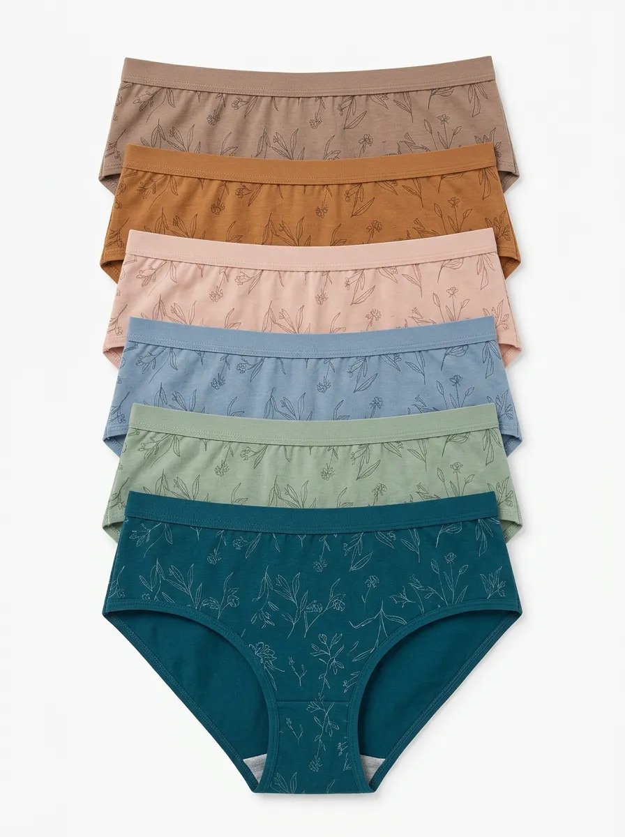 Women's Botanical Mid-Rise Briefs 6-Pack