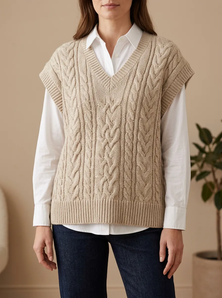 Everyday Cable Vneck Sweater Vest