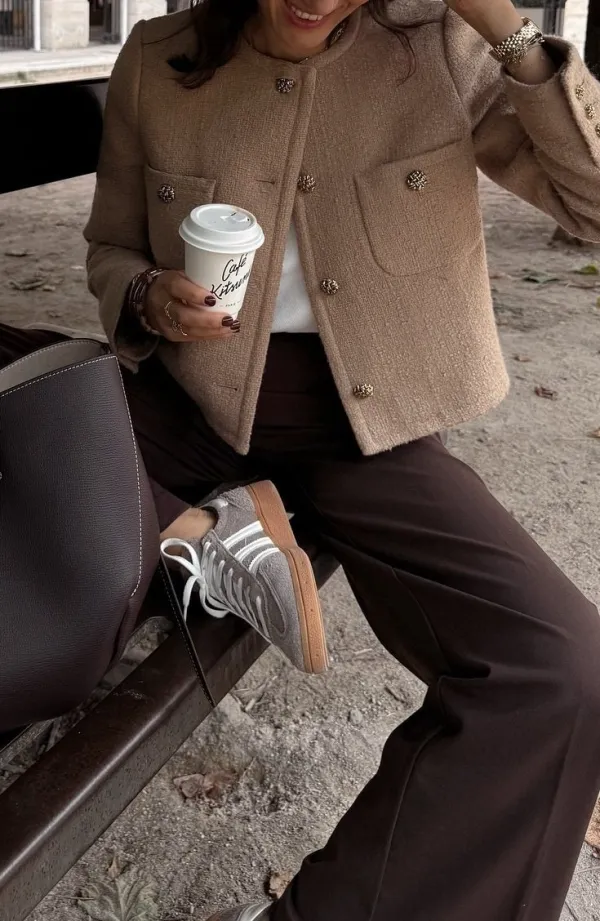 Tailored Cropped Tweed Jacket