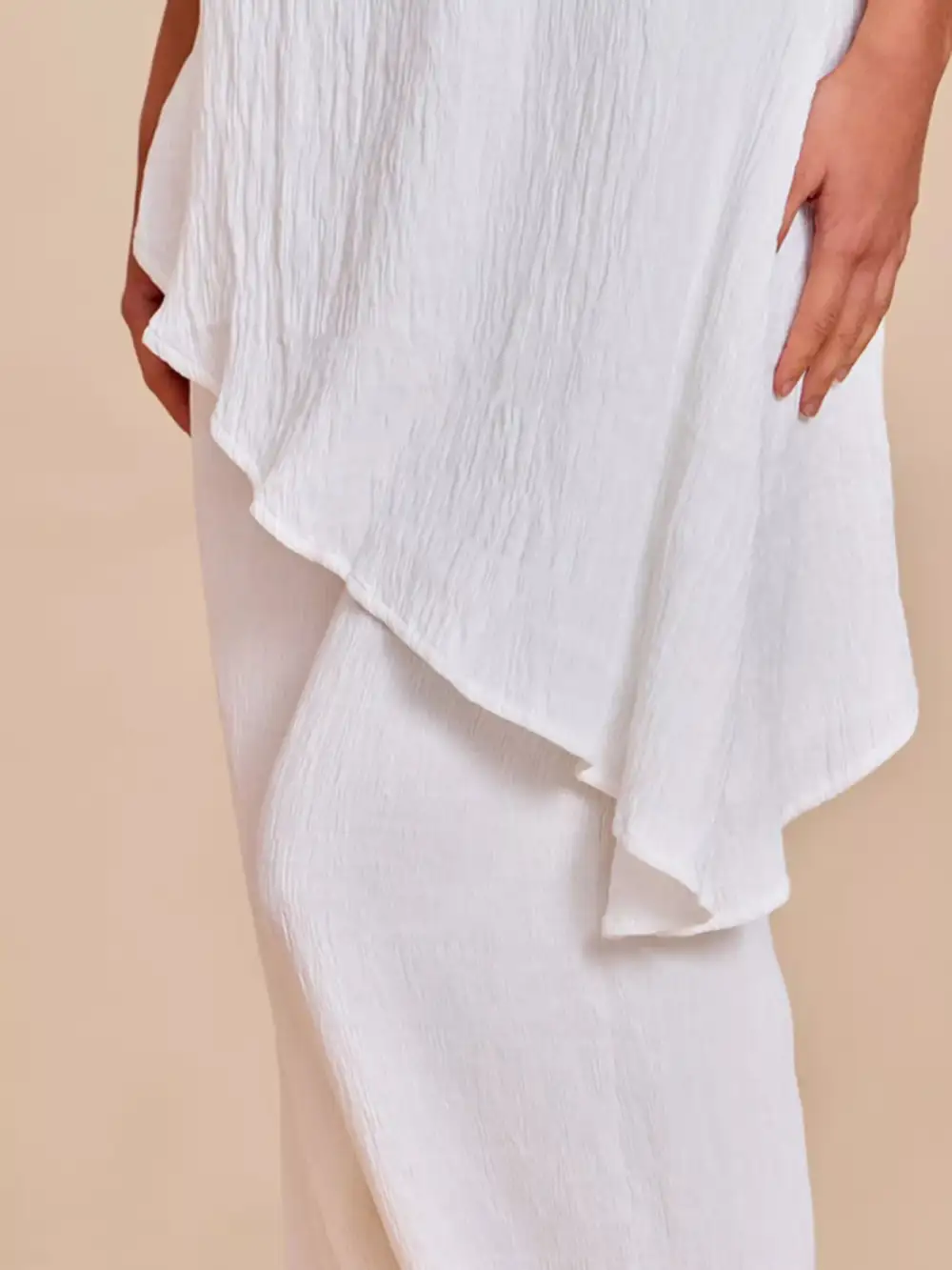 Asymmetrical Hem Tube Top and Pants Set
