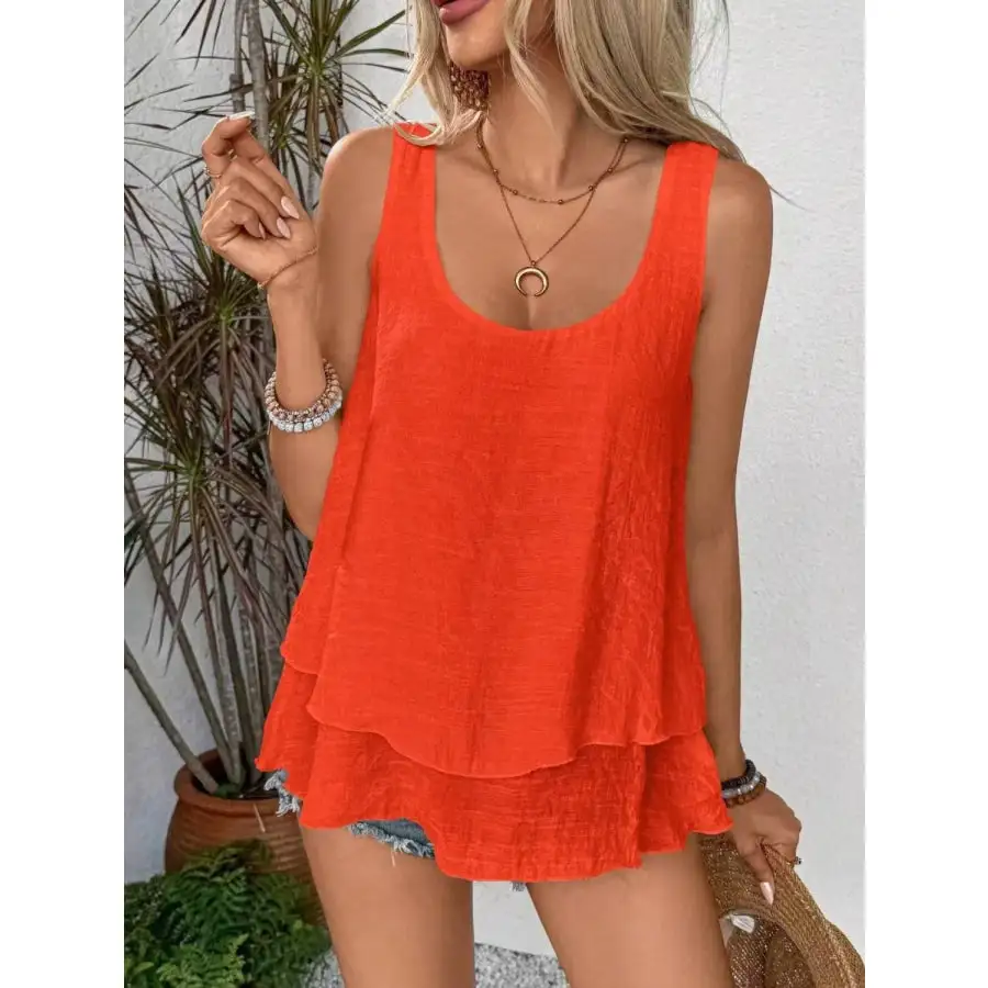 Wide-Strap Layered Tank Top