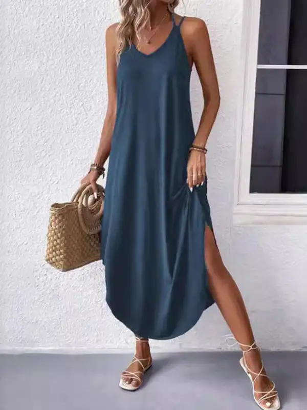 Loose Plus Neck Maxi Dress