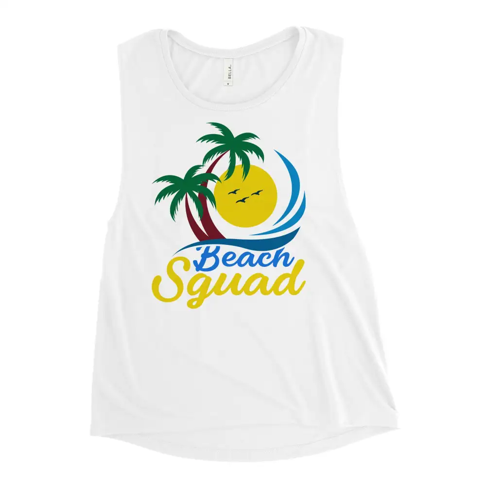 Ladies Muscle Tank Beach Squad Tank Top