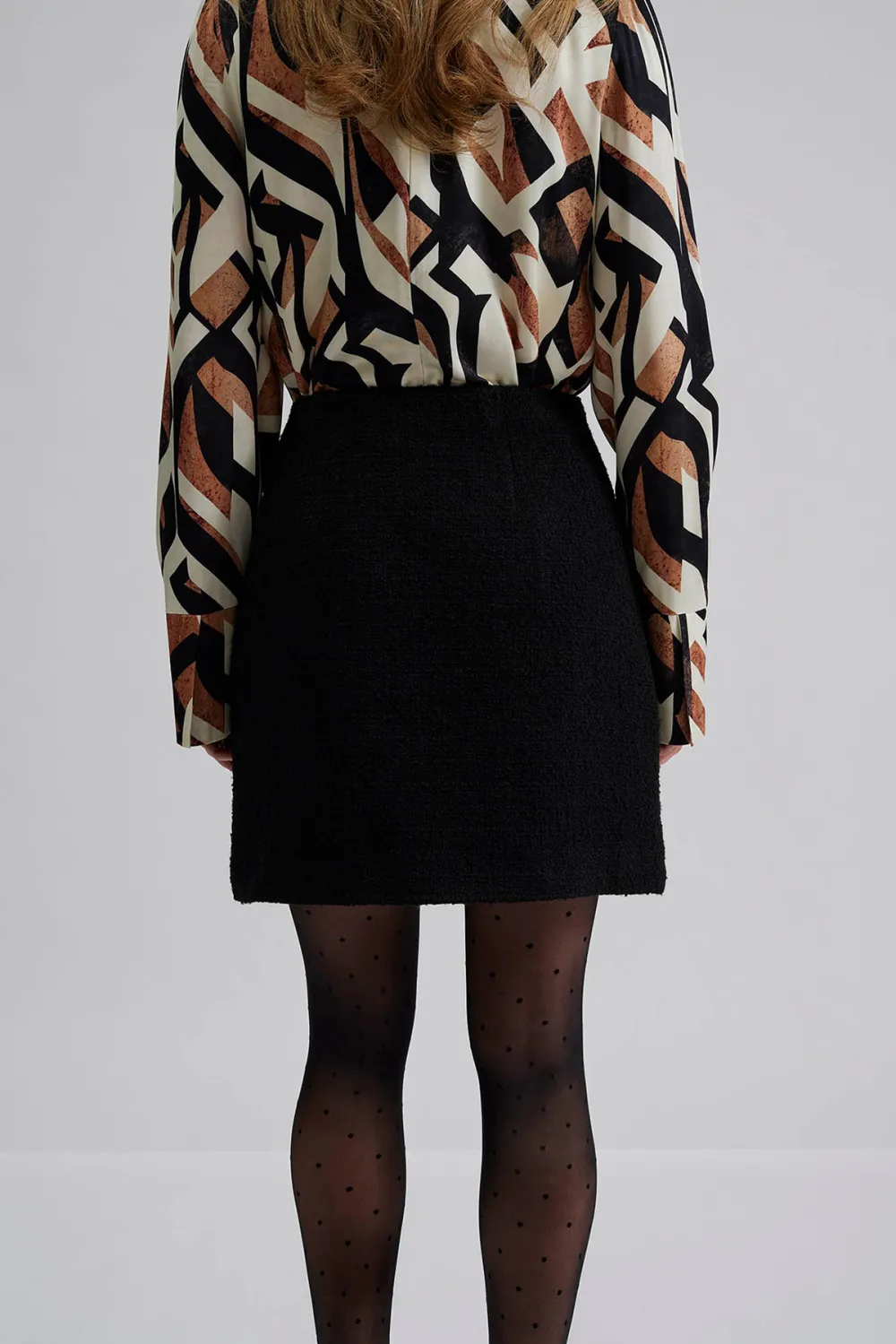 Geometric Print A Line Mini Skirt