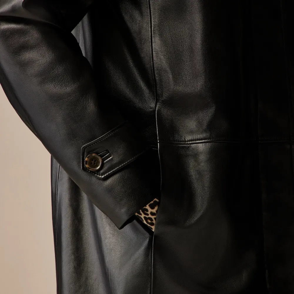 trench coat in leather