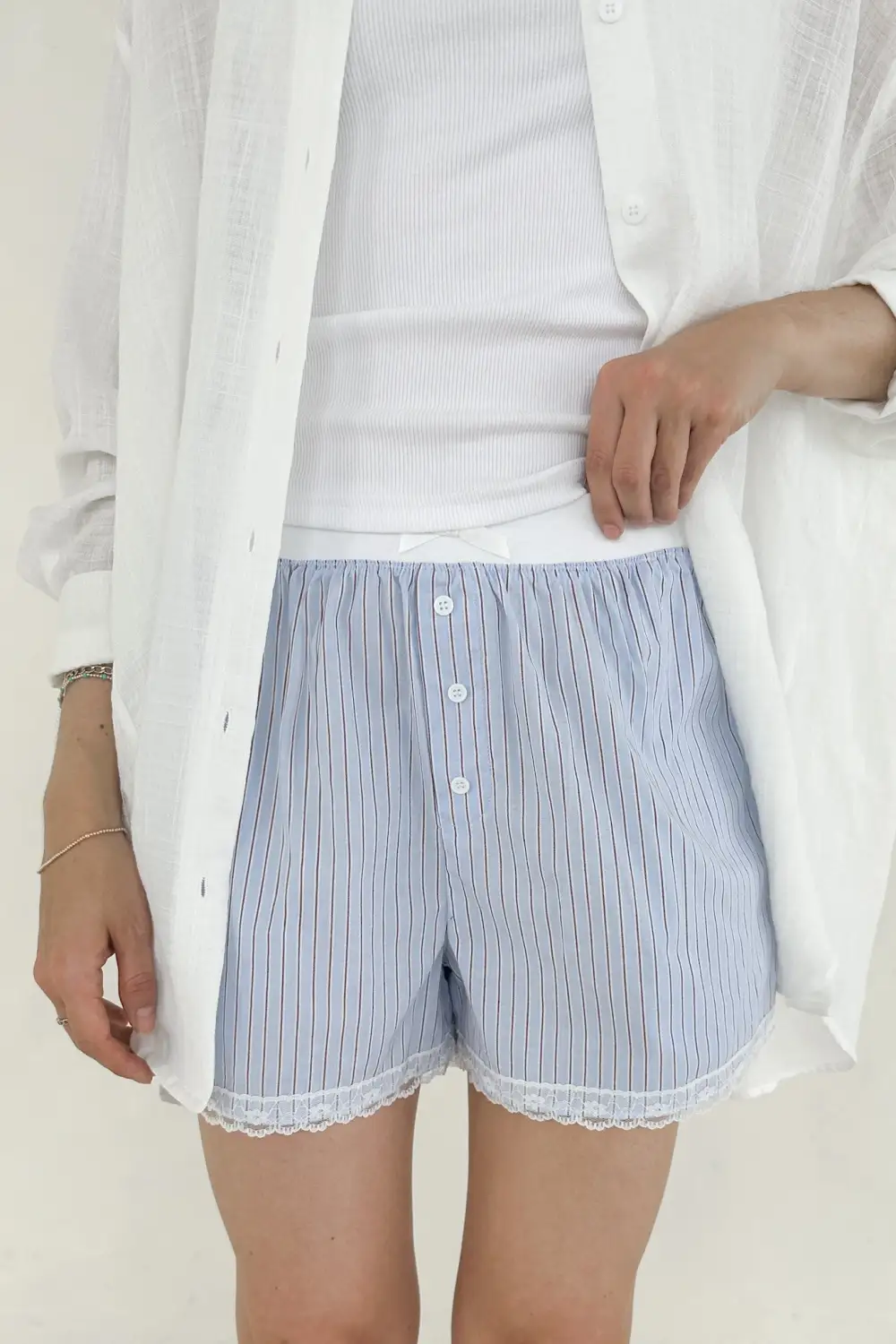 Neat Finish Soft Striped Shorts