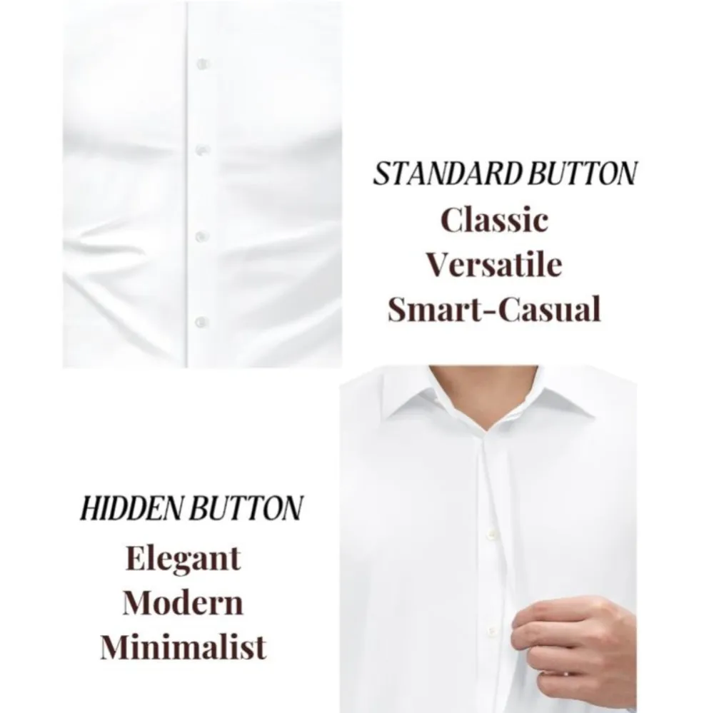 Men's Shirt Wrinkle Free Dress Shirt Long Sleeve Button Menswear