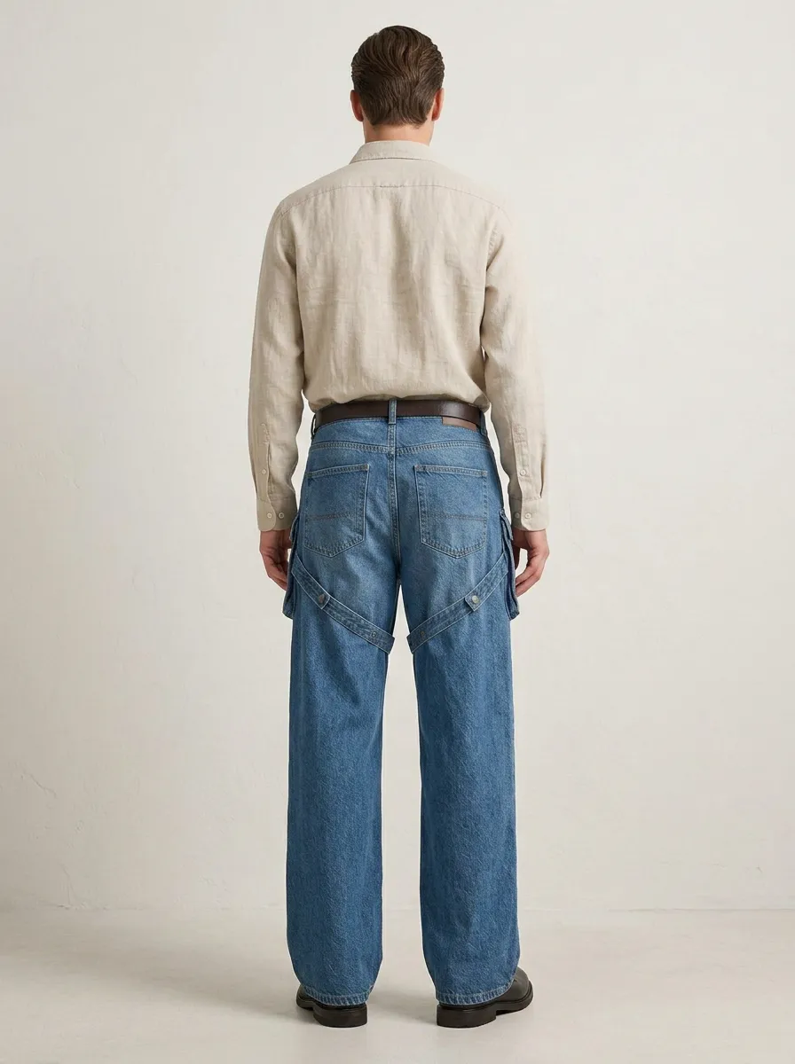 Men's Cargo Vintage Wide Leg Jeans