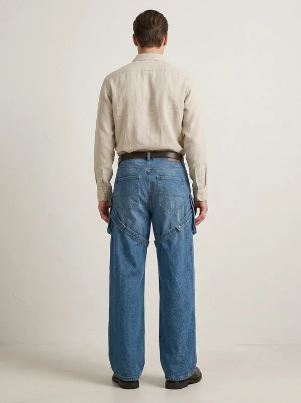 Men's Cargo Vintage Wide Leg Jeans