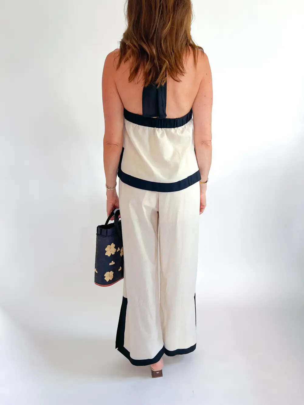 Linen Halter Top And Pants Set