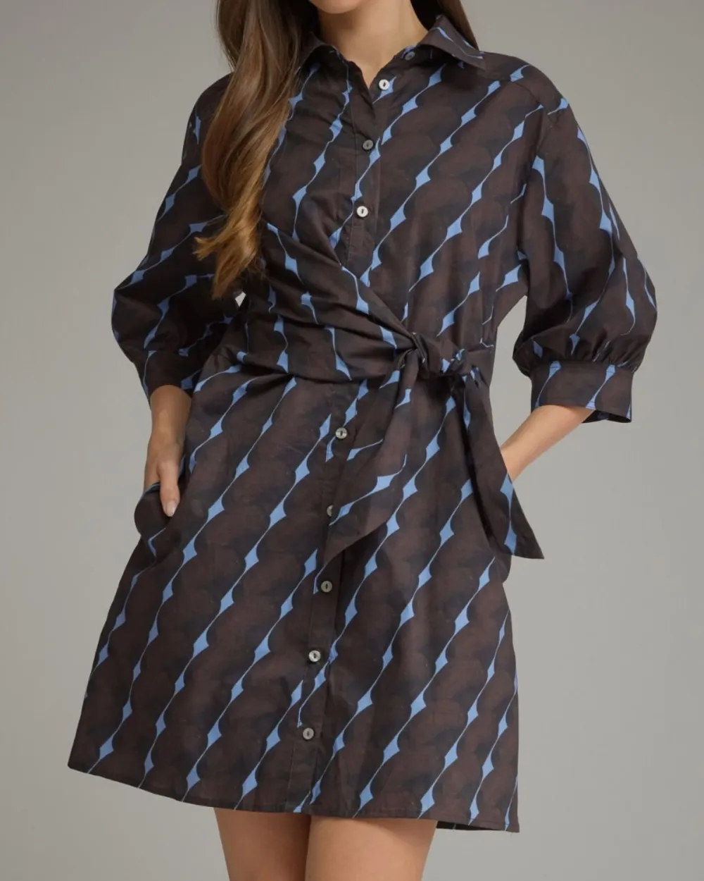 Print Side Tie Mini Dress