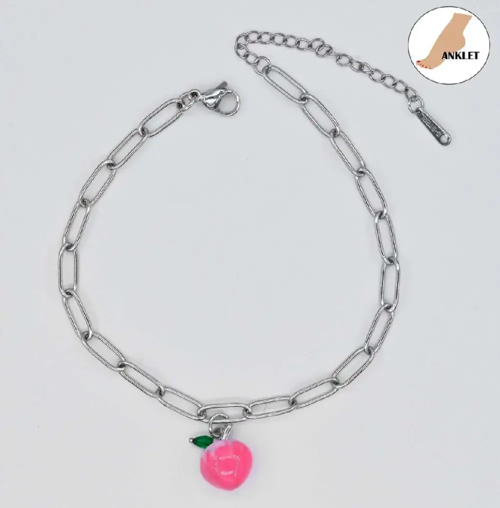 Delicate Peach Charm Anklet