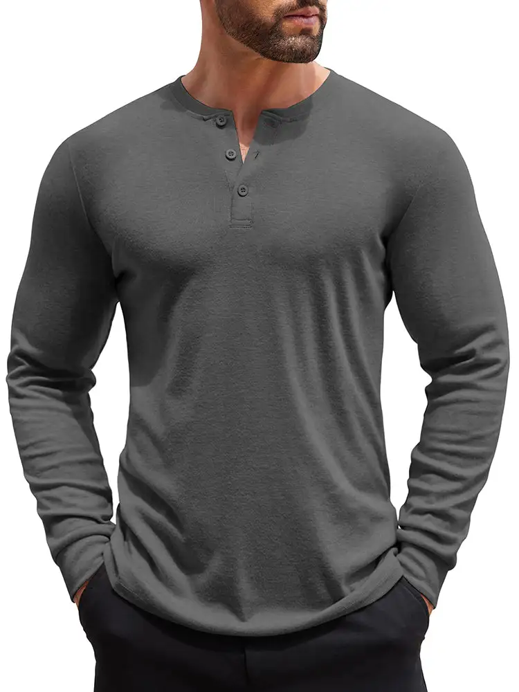 Fashion Lightweight Pullover Henley Shirt Hoodie