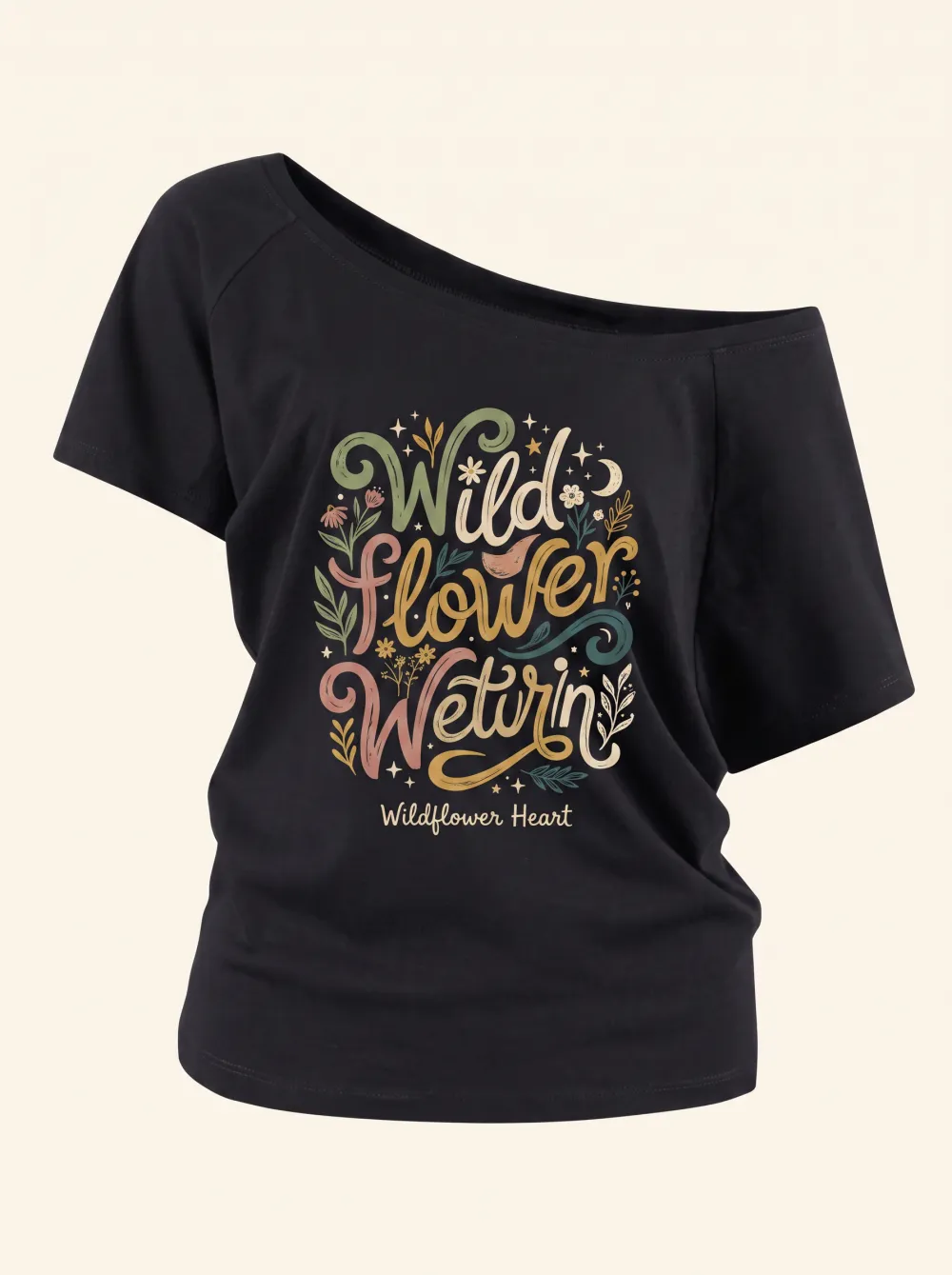 Boho Nature Wildflower Heart Casual Top
