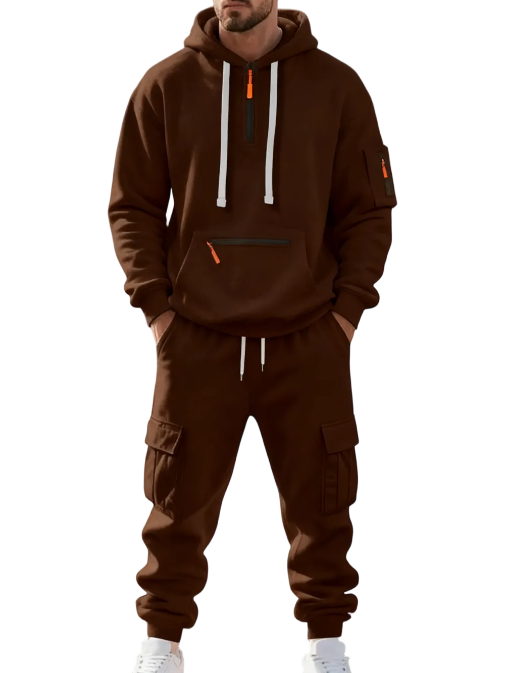 Clearance sale!Men’s Winter Fleece-Lined Set – Warm Casual Workwear Outfit with Multi-Pocket Jacket & Pants