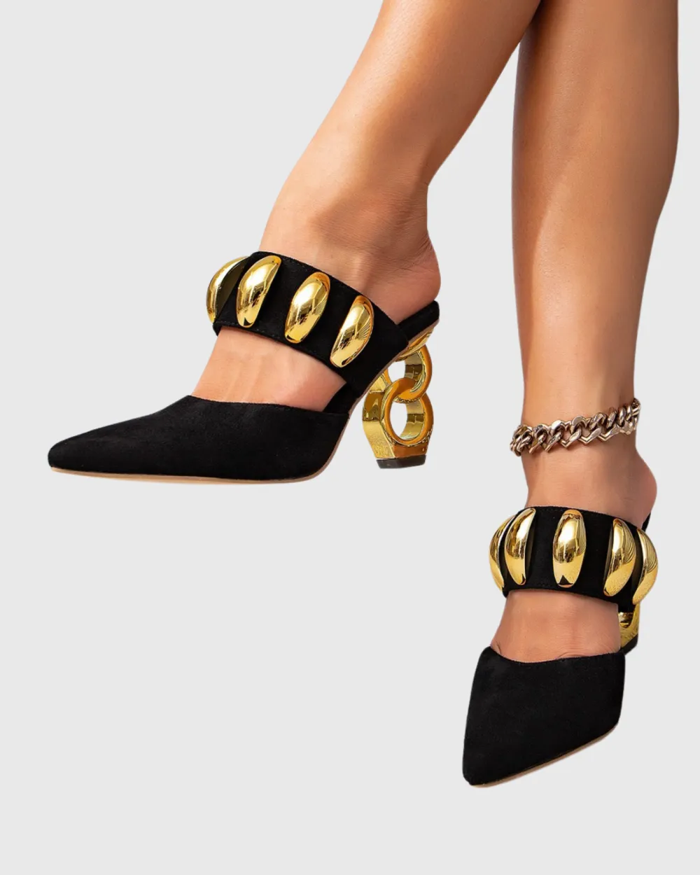 Hardware Strap Chain Mules